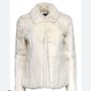 Theory ‘Claudia B’ Rabbit Fur Jacket, Ivory